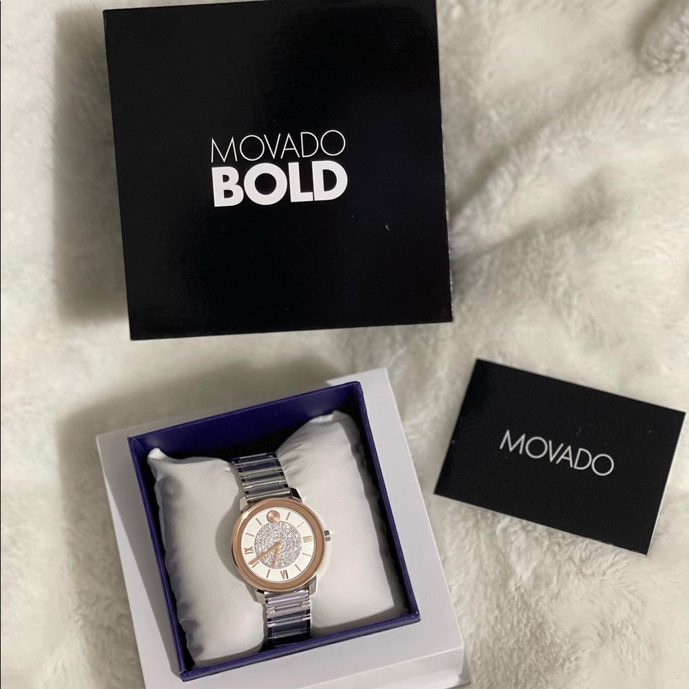 Women’s Movado Swiss Bold Luxe stainless steel Bracelet with rose gold watch